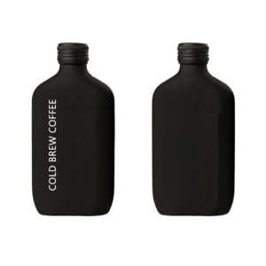 Matt black 100ml 200ml cold coffee glass bottle custom label