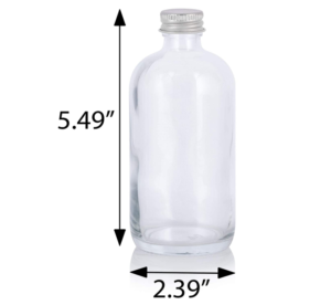 clear 8oz soap bottle size