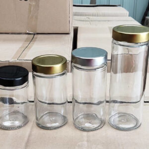 Slim tall round glass honey jar 100ml 200ml 250ml 300ml 380ml