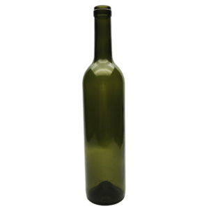 Dark green 750ml bordeaux wine glass bottle with cork