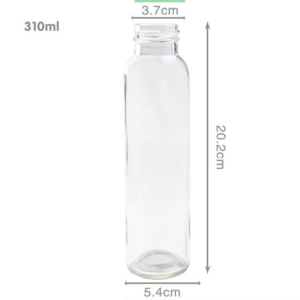 Cheap round 10oz 300ml glass juice tea bottle with lugs