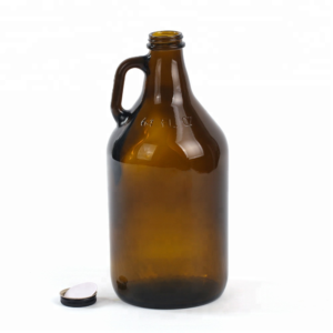 Amber 1L 2L beer growler with handle custom logo