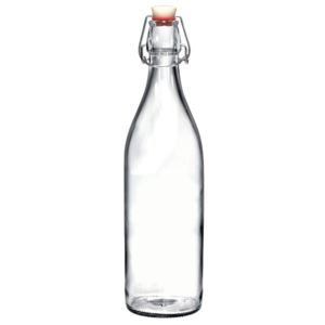 Clear round 500ml water glass swing top bottle