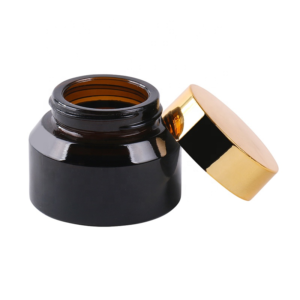 Sloping shoulder 1oz 30ml cream amber glass jar