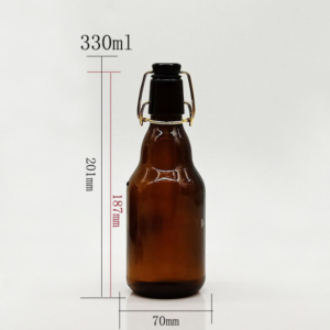 Amber stout 330ml swing top beer glass bottle