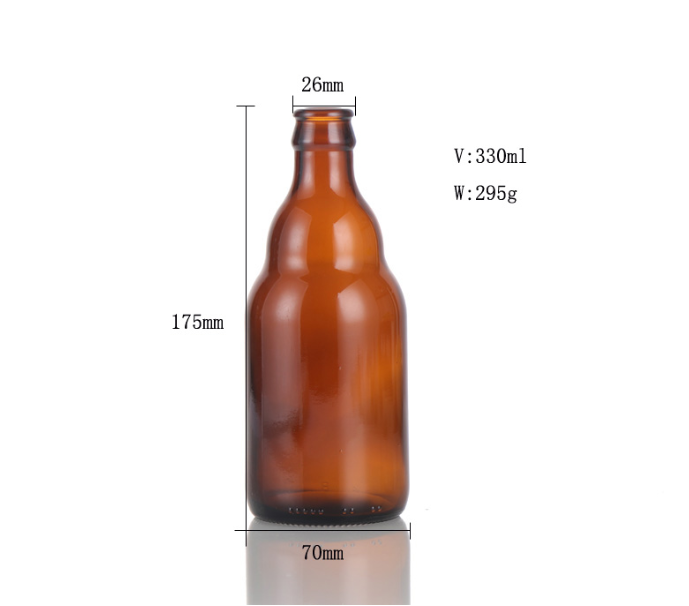 Beer bottle craft 330ml crown glass amber