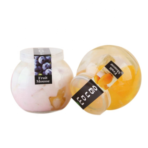 Ball round 100ml 150ml 200ml yogurt pudding glass jar PP caps