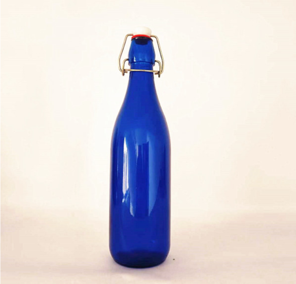 custom blue swingtop bottles 750ml