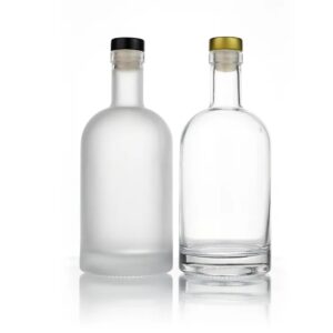 Thick round 200ml 500ml glass olive oil bottle with cork