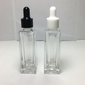 Rectangular flint 20ml 30ml essential oil glass bottle with dropper
