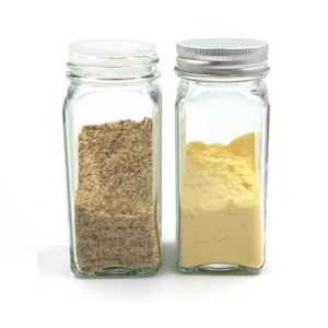 Square 4oz glass spice jar with pour shaker