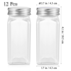 Square 4oz glass spice jar with pour shaker