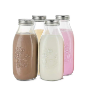 Custom embossed glass milk bottle factory