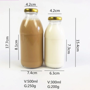 Korea 300ml 500ml round glass milk coffee bottle