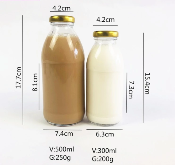 Korea 300ml 500ml round glass milk coffee bottle - Image 2