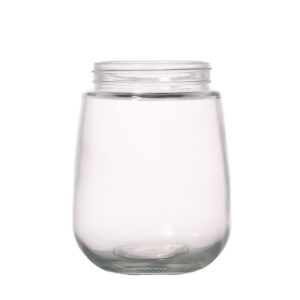 Round 500ml milk tea glass jar with straw