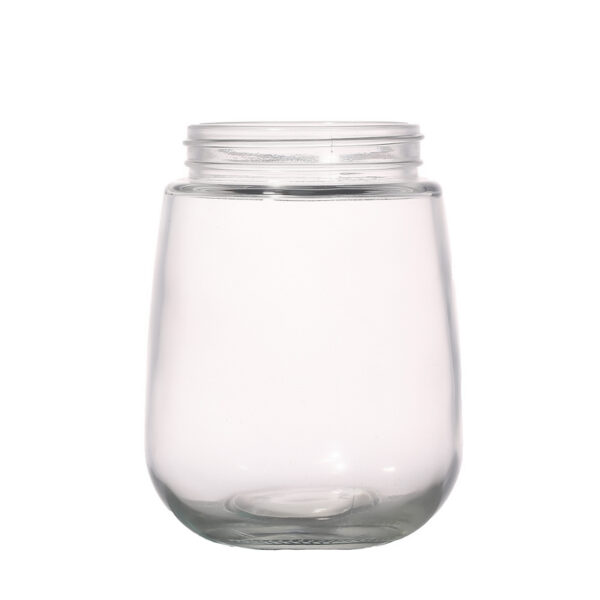 Round 500ml milk tea glass jar with straw - Image 2