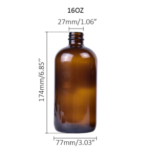 Amber round 16oz kombucha glass bottle supplier