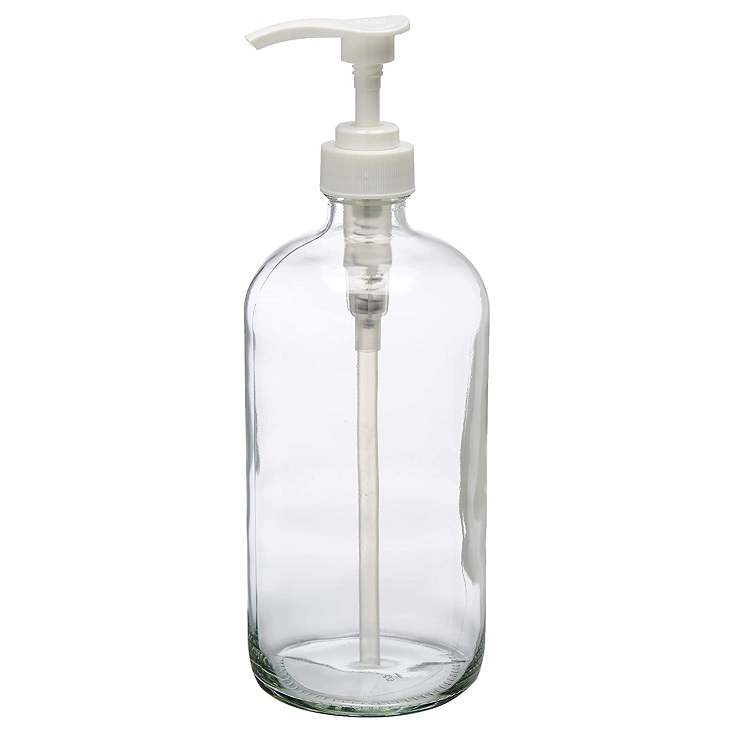 16 oz. Clear Glass Bottle with Pump