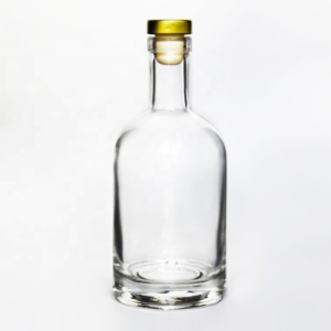 Thick round 200ml 500ml glass olive oil bottle with cork