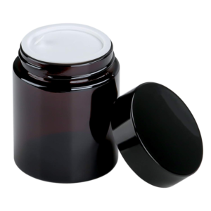 Straight sided 4oz skincare crea, glass cosmetic jars