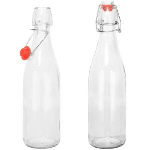 Clear round 250ml 500ml 750ml 1000ml swing top glass bottle