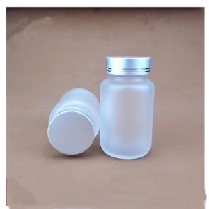 Frosted glass pill bottle 100ml 120ml with print