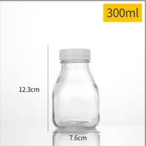 Wholesale 300ml glass milk bottle with lids - Glass bottle