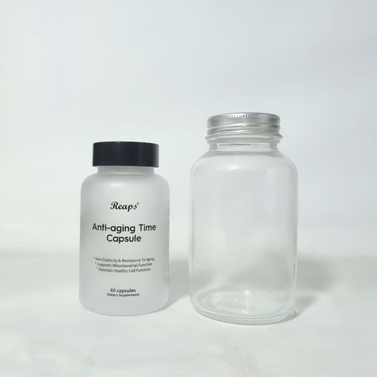 Pills Container Glass Frosted clear glass pill bottle vitamin bottles with printing