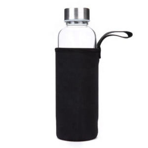 Wholesale 300ml 500ml 1000ml water glass bottle with sleeve