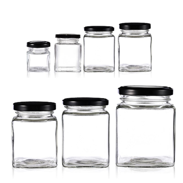 square glass jars all sizes