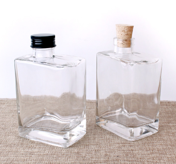 Square 200ml 300ml glass juice tea bottle with cork - Image 3