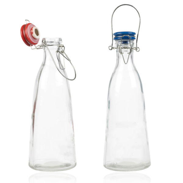 manufacturer of glass milk bottle with swing top lid