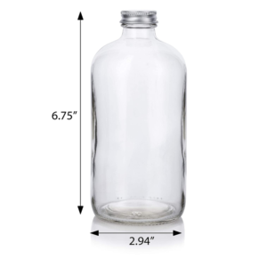 Clear boston round 16oz 500ml glass water bottles