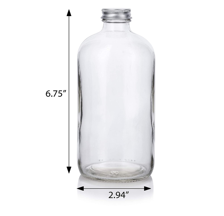 Supplier glass water bottle 500ml clear boston round bottle