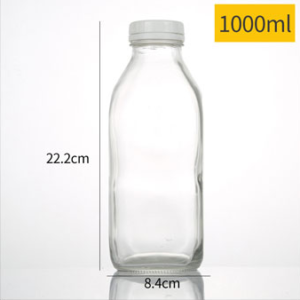 Frescor round glass milk bottle 250ml 500ml 1liter