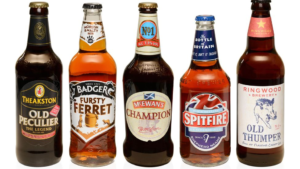 beer bottles in various shapes