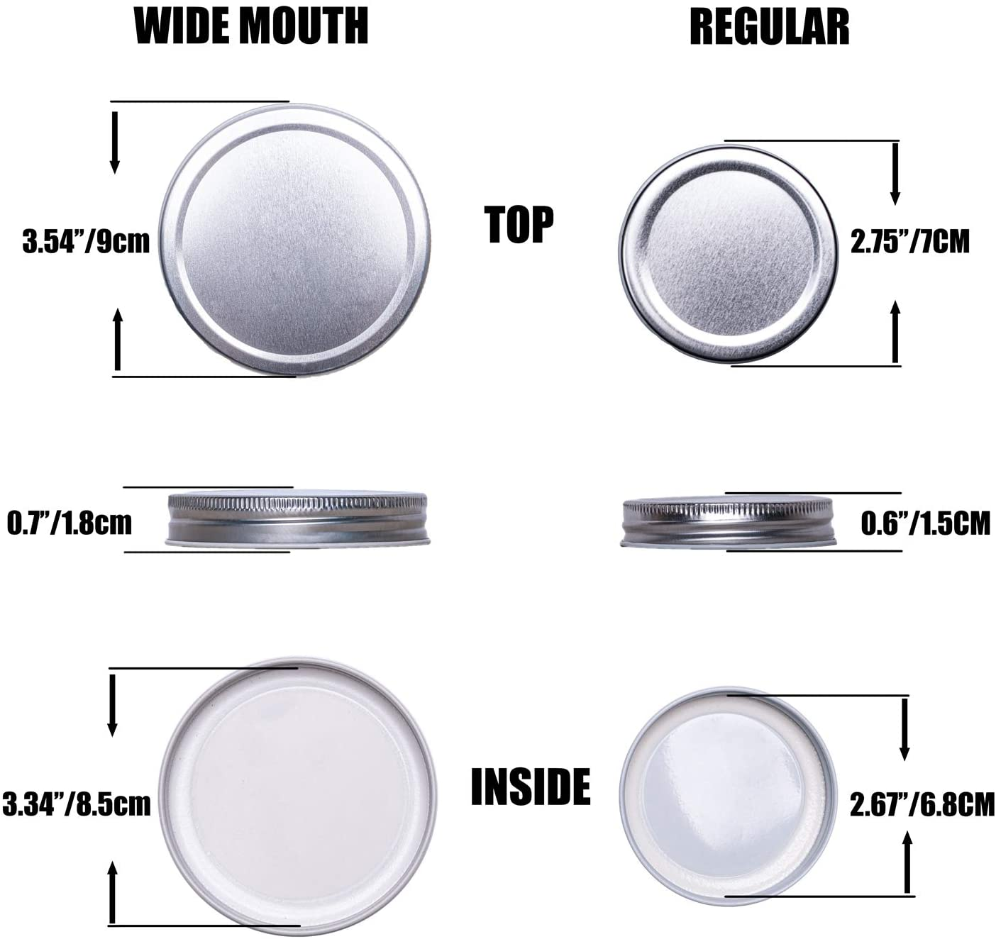 24 Pack Canning Lids Regular Mouth Mason Jar Split-Type Lids With Silicone Seals