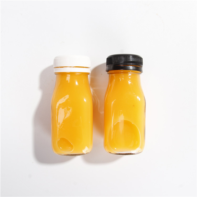 Square small juice bottle 100ml mini glass bottle for juicing