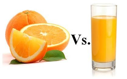 comparison of juice and fresh fruits