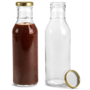 Unique empty sauce bottle 12oz ring neck