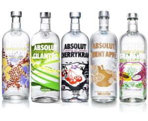 absolute vodka bottle design trend