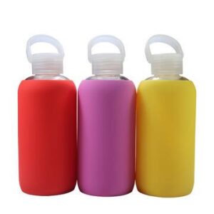 Custom water drinking bottle with silicone sleeve