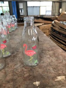 wholesale glass milk bottle custom printing