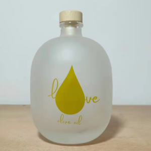 Frosted 500ml glass olive oil bottle wholesale