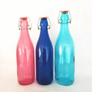 Custom blue 750ml swing top bottles for vodka spirits