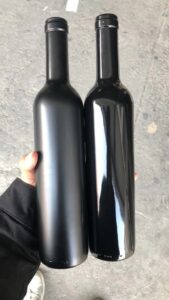 black wine bottles