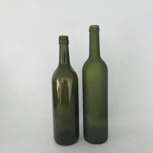 Frosted green wine bottles 750ml Bordeaux bottle